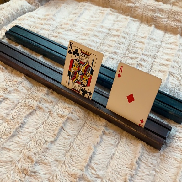 Pair of Wooden Playing Card Holders